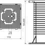 Technische Zeichnung: Montageplatte Wärmedämmung, 200 mm, zur Vermeidung von Wärmebrücken.