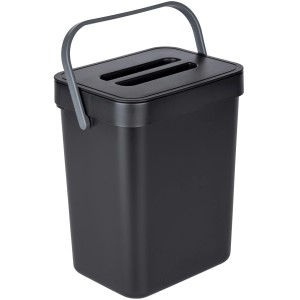 Wenko Abfallsammler Tago Black Outdoor Kitchen, 5 Liter, mit Griff und schwarzem Kunststoffgehäuse.