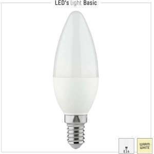 E14 LED Leuchtmittel in Kerzenform, 4,5 W, warmweißes Licht für Wohnräume.