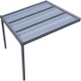 Graue Terrassenüberdachung Professional, 300x350 cm, mit klarer PC-Verkleidung.