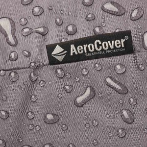 Detailaufnahme: Anthrazitfarbene Aerocover Schutzhülle für Gartenschaukel, wasserabweisend.