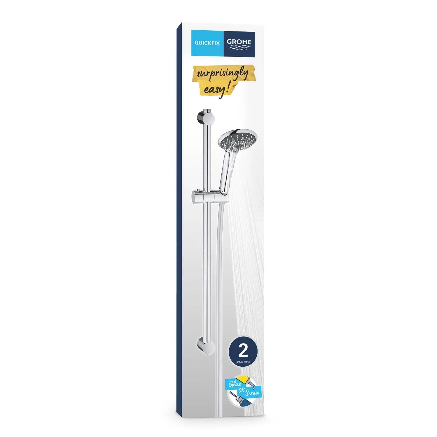 Grohe QuickFix Brauseset Vitalio Joy 110 Duo Chrom mit Brausestange und Handbrause.