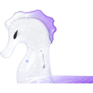 Bestway Schwimmtier Royal Seahorse, transparent mit lila Akzenten, für Kinder ab 3 Jahren.