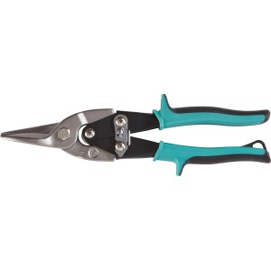 wolfcraft Blechschere, schwarz-blaue Zange mit ergonomischen Griffen für präzise Blechschnitte.