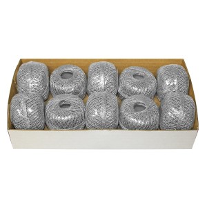 Weihnachts-Deko Fadenknäuel 20 m Silber