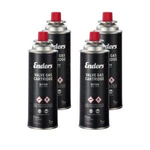 Enders Ventilkartusche 227g, 4er-Set für Campingkocher. Butangas für zuverlässiges Kochen unterwegs.