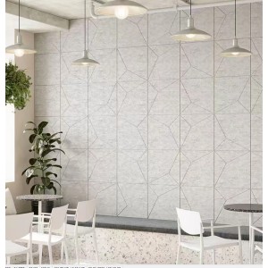 Jangal Wandpaneel Modular Wall Geometric in Platin-Grau mit geometrischem Muster für stilvolle Wandgestaltung.