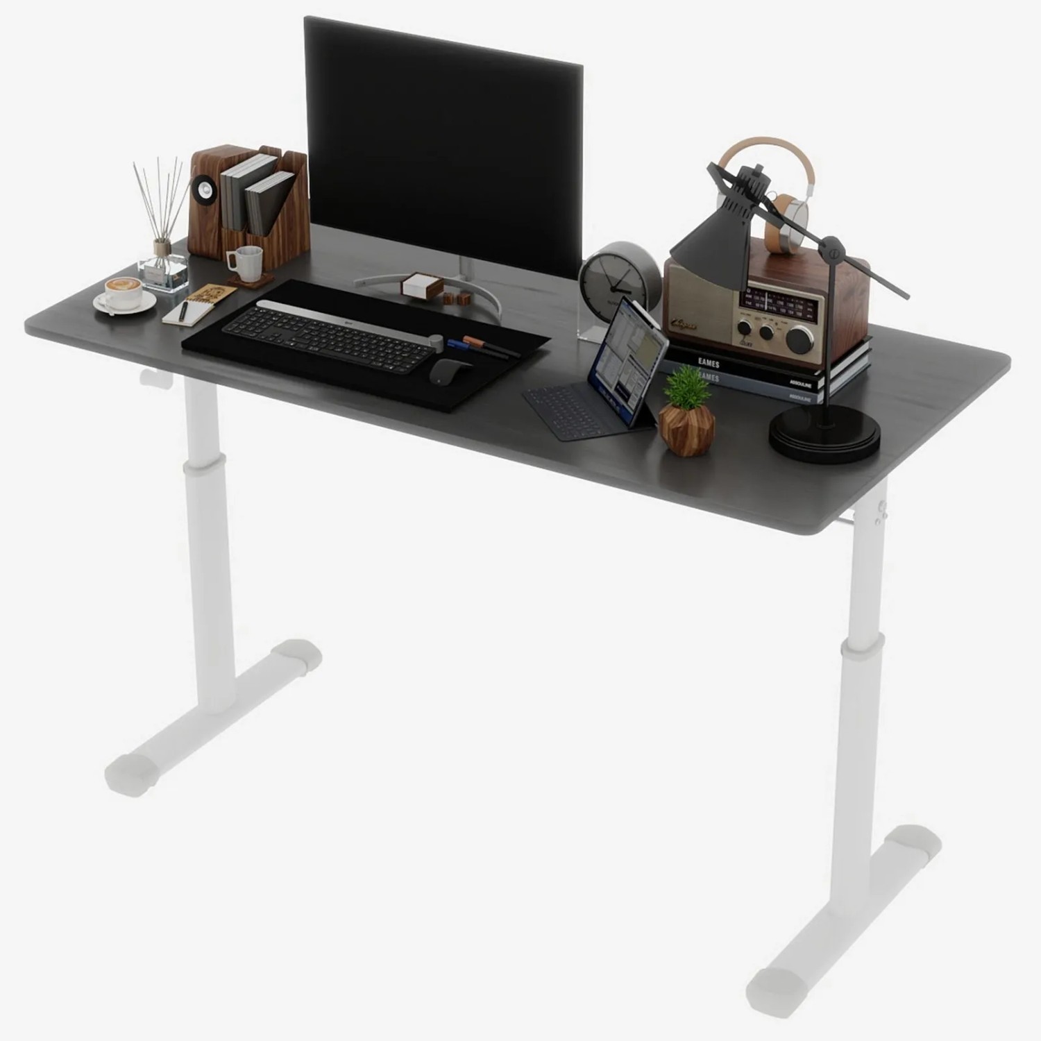 okwish Schreibtisch mit HöhenVerstellbar Home Office Kinderzimmer 120x60x90cm Grau_9