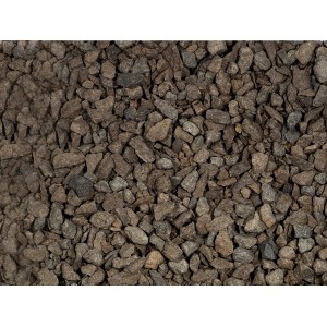 Nahaufnahme von anthrazitfarbenem Basalt Streusplitt (4-8 mm) als Schüttgut.