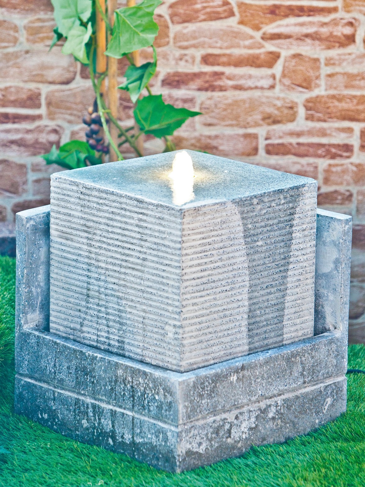 Heissner Gartenbrunnen Pico mit LED aus Terrazzo kaufen bei OBI
