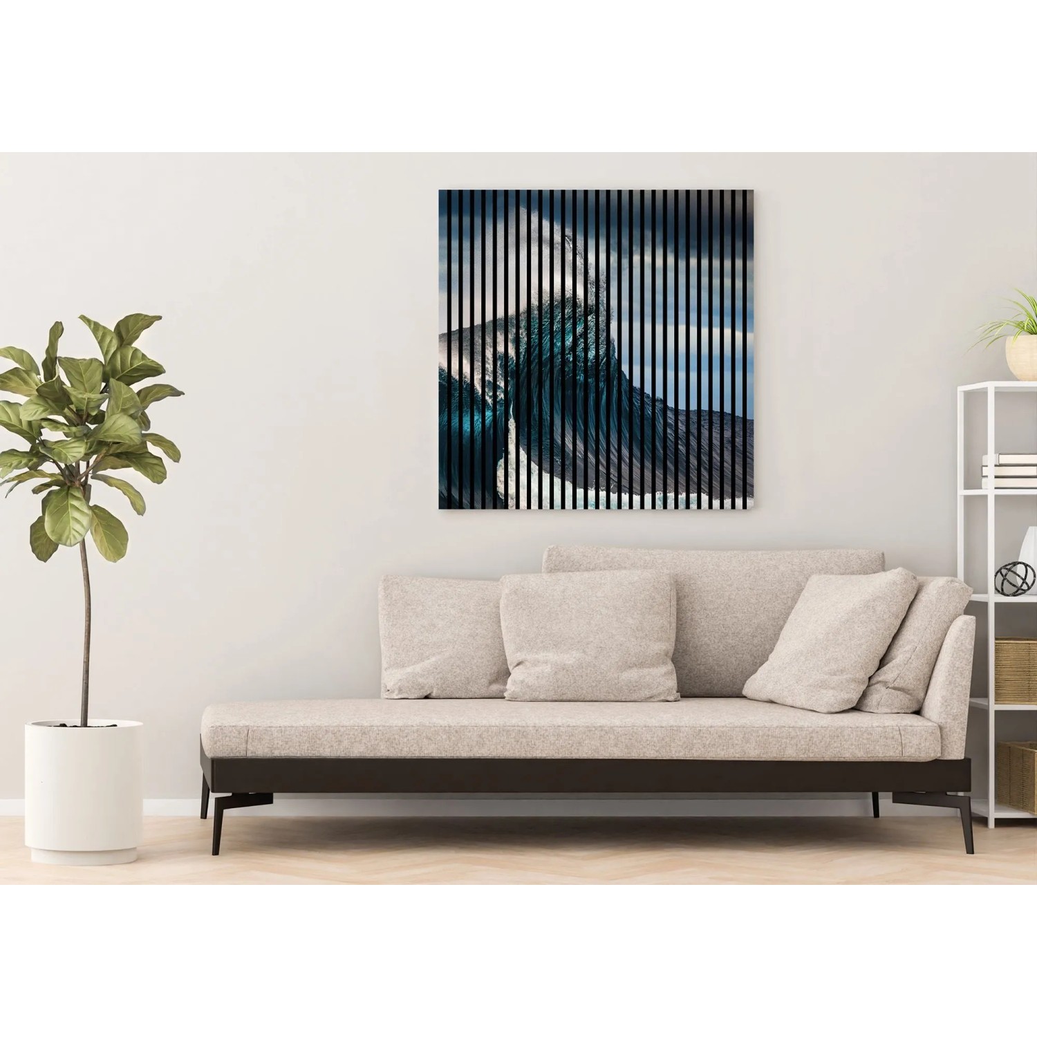 FN Acustico Akustikplatte Wave, dekoratives Wandpaneel zur Schallabsorption im Wohnraum.