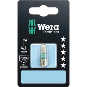 Wera Bit TX20 Edelstahl mit Torsionszone für Schrauben, verpackt.