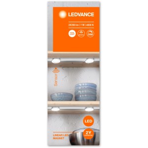 Ledvance LED-Unterbauleuchte mit Magnetschiene und 2 Spots, kaltweißes Licht für Küche und Arbeitsbereich.