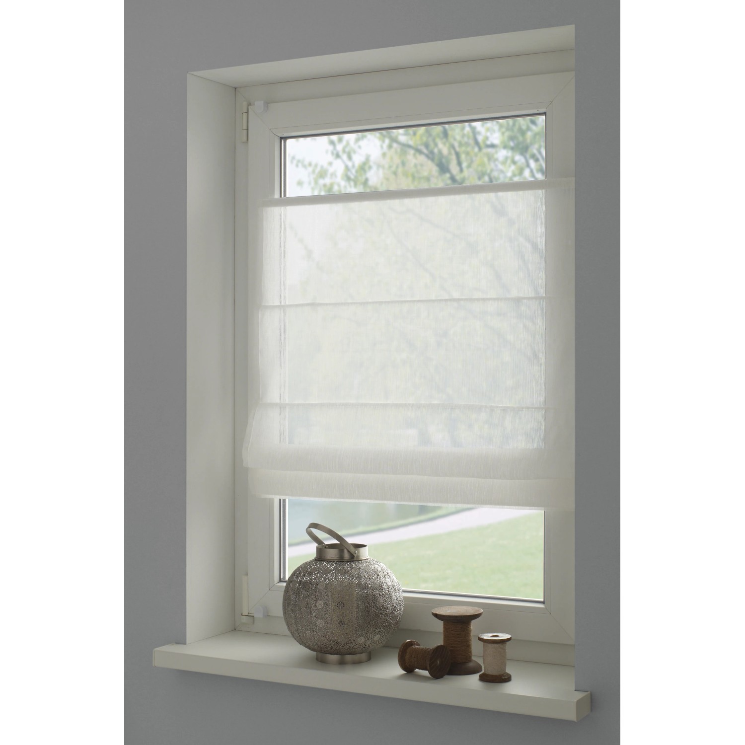 Tringle à Rideaux Plissées GARDINIA EASYFIX Greta - Extensible 130-240 Cm, Rauchblau, Montage Sans Percage
