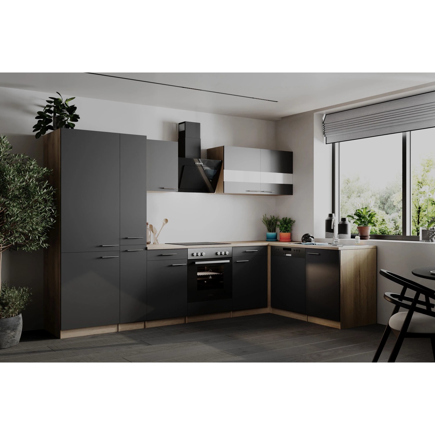 Respekta Winkelküche Merle 310 cm Grau_4