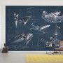 Komar Vlies Fototapete Star Wars Blueprint Dark mit Raumschiff-Motiven.