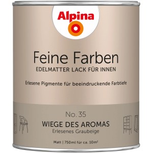 Dose Alpina Feine Farben Lack No. 35 Wiege des Aromas, grau-beige, edelmatt, 750 ml.