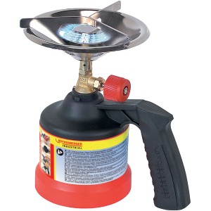 Rothenberger Scout Campingkocher (Ø 14 cm) mit Griff und Flamme. Kompakter Gaskocher für Camping & Outdoor.