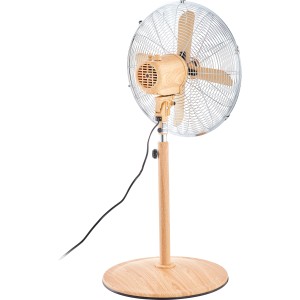 Ewt Standventilator Wood Air Stand in Holzoptik mit silbernem Schutzgitter.