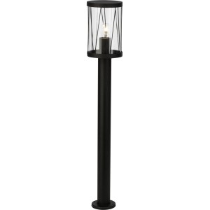 Schwarze, matte Brilliant Außen-Pollerleuchte Reed, 100 cm hoch, für Garten und Wege.