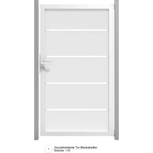 GroJa Ambiente DIN rechts mit Alu-Rahmen 100 cm x 180 cm x 0,8 cm Blockstreifen