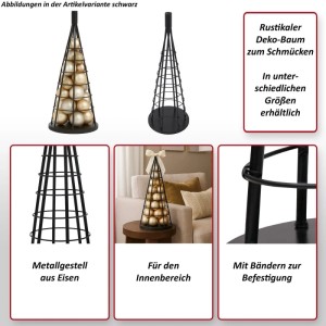 Silberfarbener Deko-Baum aus Metall, 60 cm hoch, zur Weihnachtsdekoration. Rustikales Design.