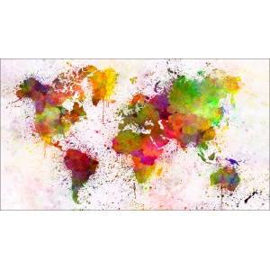 Giclèe Colourful Worldmap 160 cm x 90 cm