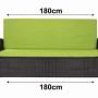 Gartensofa mit Lemon Gartenkissen Set, 180x60x50cm, für Polyrattan Möbel. Bequeme Sitzkissen & Rückenkissen.
