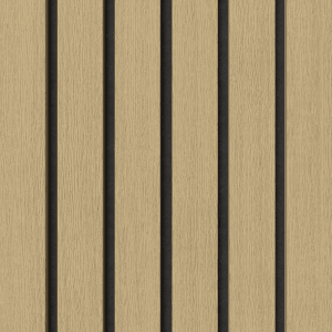 Denpanels Akustikpaneel Eiche Hell, foliert, 240x60 cm, zur Schallabsorption in Räumen.