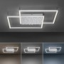 Moderne LED-Deckenleuchte Yuki in Stahlfarben mit Sternenhimmel-Effekt, ideal als Wohnraumleuchte.