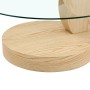 okwish Couchtisch mit Glas und Zwei Ebenen für Wohnzimmer 90x70x44 cm Natur_10