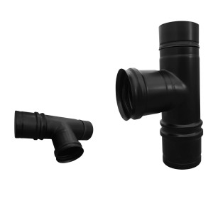 Bertrams Kapselknie Edelstahl Ø 80 mm Schwarz pulverbeschichtet