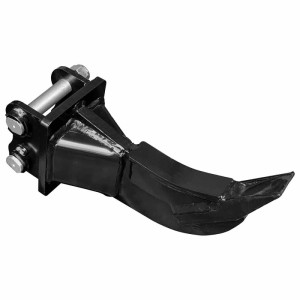 Schwarzer Zipper Reisszahn für Minibagger ZI-MBG1000D. Robustes Anbauteil zum Aufbrechen von Böden & Wurzeln.