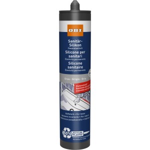 OBI Sanitär-Silikon Grau 310 ml, dauerelastisch, schimmelhemmend für Fugenabdichtung in Bad und Küche.