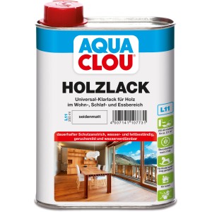 Aqua Clou Holzlack Transparent Seidenmatt 250ml Dose. Klarlack für Holz im Innenbereich.