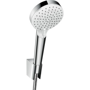 Hansgrohe Crometta Vario Brausehalterset, Handbrause mit Schlauch und Halterung, Chrom/Weiß.
