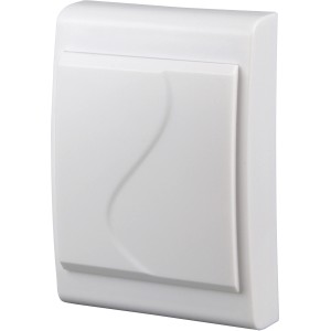 Weiße 230V Türklingel mit 25 Melodien für den Eingangsbereich.