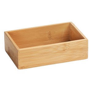 Wenko Bad-Ablage Terra Braun aus Bambus, kleine Aufbewahrungsbox für Badutensilien.