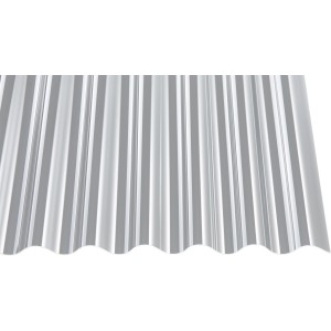 Transparente Acryl-Profilplatte Sinus 76/18, 1,5 mm stark, für Kunststoffbedachung.