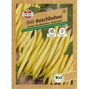 Samenpackung Sperli BIO Buschbohne 'Dior', gelbe Wachsbohne für Beet und Kübel.