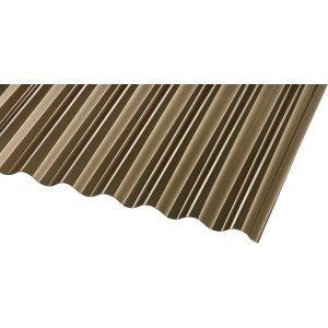 Bronzefarbene PVC Profilplatte Sinus 76/18, 3000x900 mm, für Kunststoffbedachung.