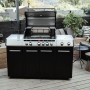 Enders Gasgrill Uniq Pro 3 IK Kitchen Cruster, 120x147cm, Schwarz-Edelstahl mit Oberhitze-Grill