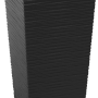 Schwarze Orbis Pflanzsäule Finezja Dluto, 75x40x40 cm, Kunststoff mit geriffelter Oberfläche.