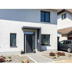 Gutta Rechteckvordach BS PLUS 160 Seite R BK Edel. Klingel Sprechanlage Kamera