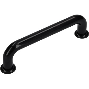 Schwarzer Siro Möbelgriff aus Kunststoff, Lochabstand 96 mm.