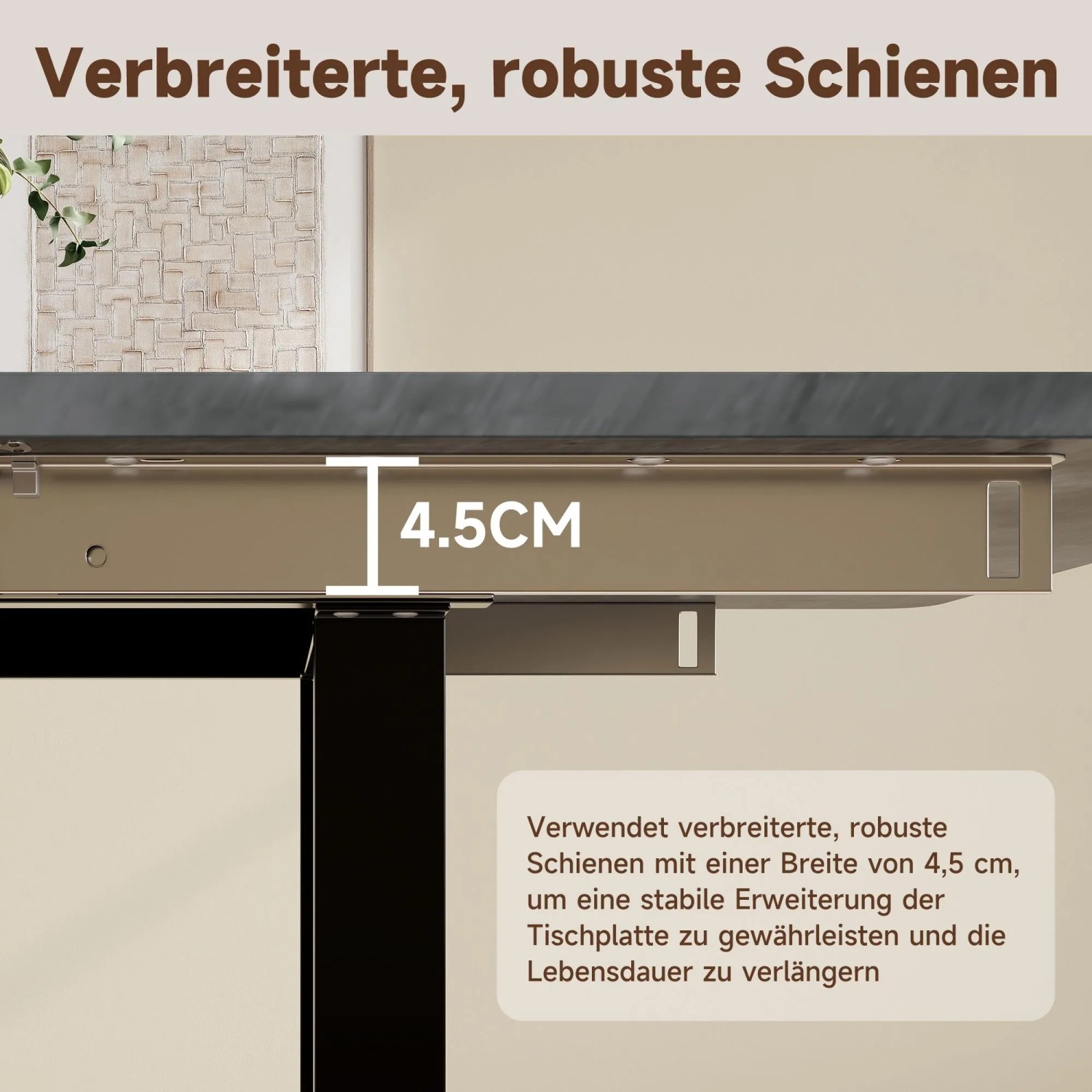 okwish Esstisch Ausziehbar für 6-10 Personen mit Metallbeine 220 x 80 cm Grau_8
