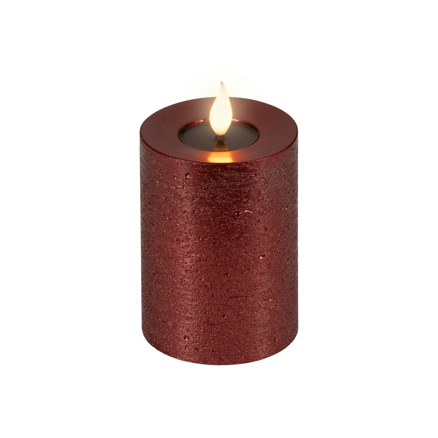 Lumineo LED-Kerze Wachs Ø 7,5 cm x 13,5 cm Rot kaufen bei OBI