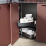 Emuca Ecksystem Lake Harmony für Küchenmodul Rechts Höhenverstellbar Stahl und Holz Anthrazitgrau_2