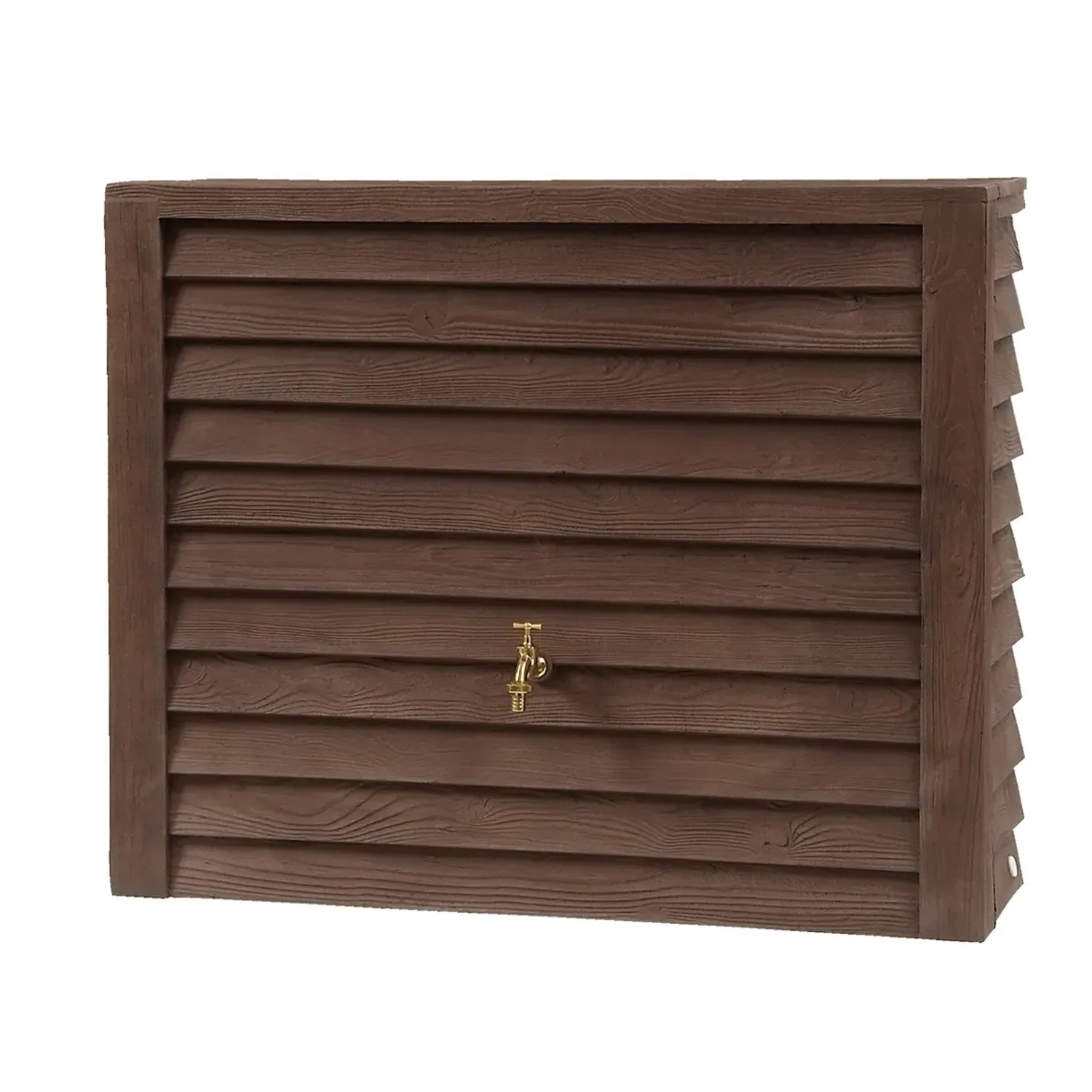 Garantia Regenwasser-Wandtank Woody 350 l Darkwood mit Zapfhahn in Holzoptik.