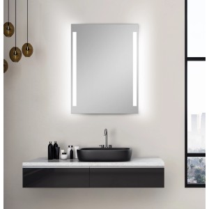 DSK LED-Lichtspiegel Silver Conde Light 80 cm x 60 cm